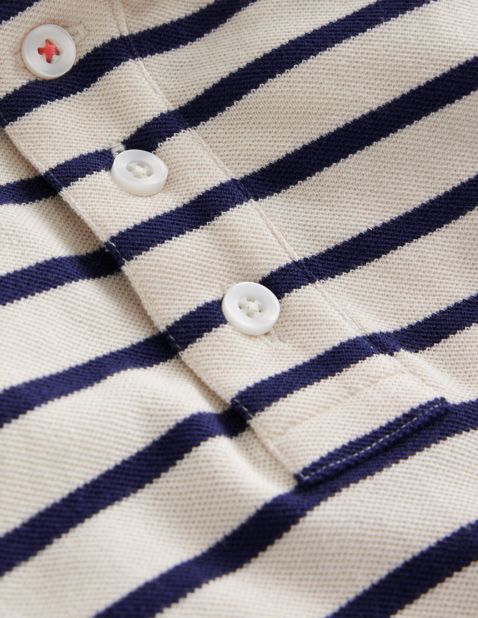 Piqu?? Polo Shirt-Ivory/College Navy - Image 3