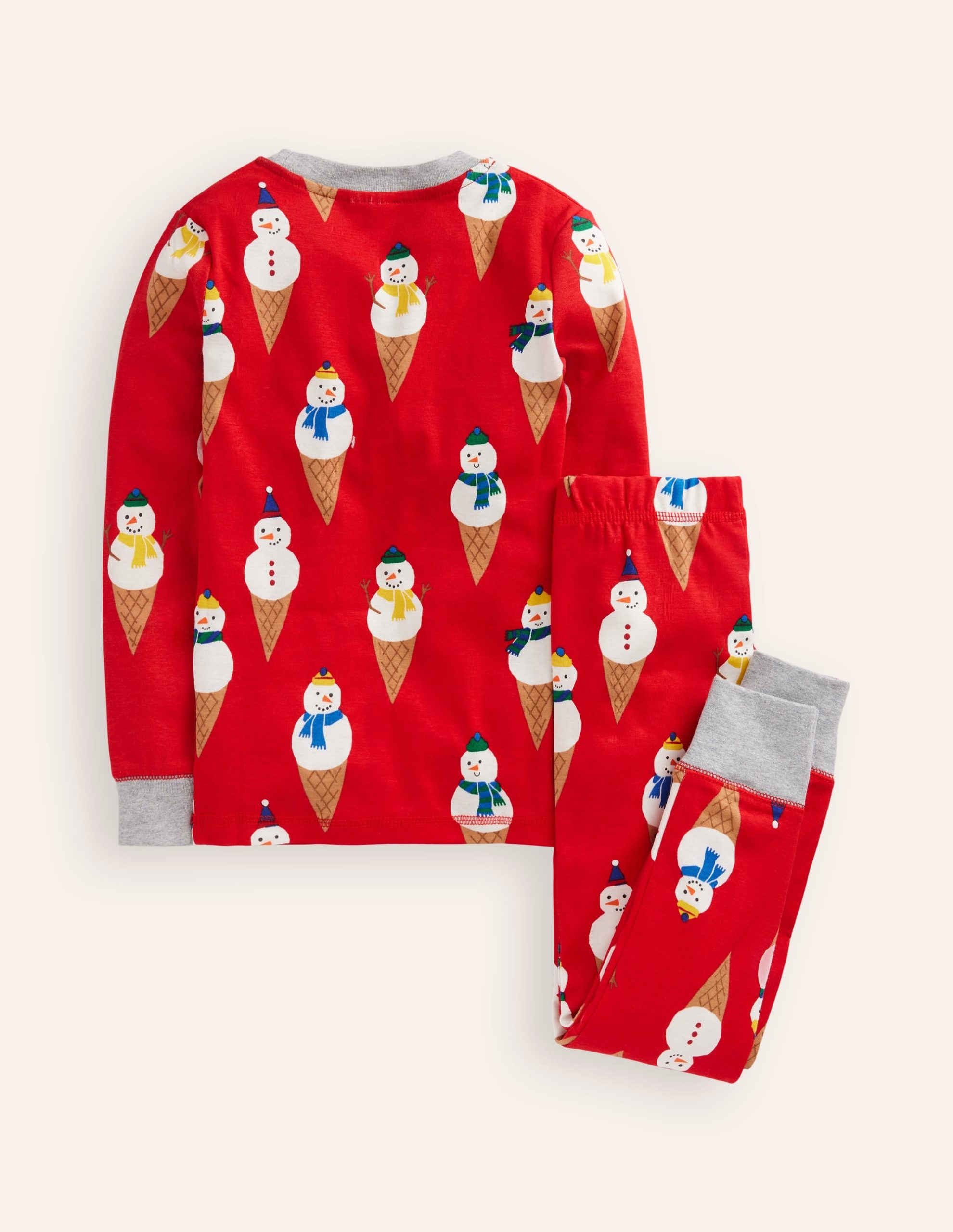 Snug Glow-In-The-Dark Pajamas-Poppy Red Snow Cones - Image 2