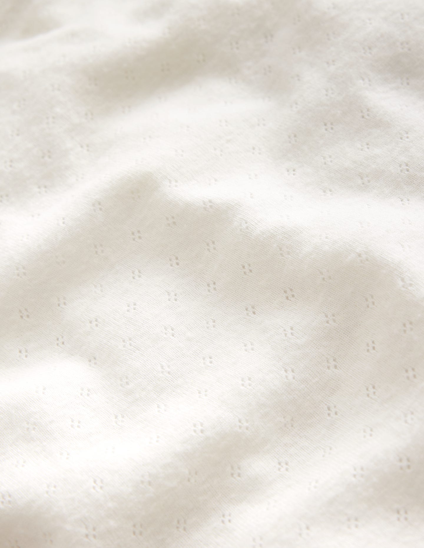 Long Sleeve Pointelle Top-Soft Ivory - Image 3