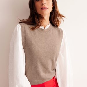 Eva Cashmere Vest-Chinchilla Melange
