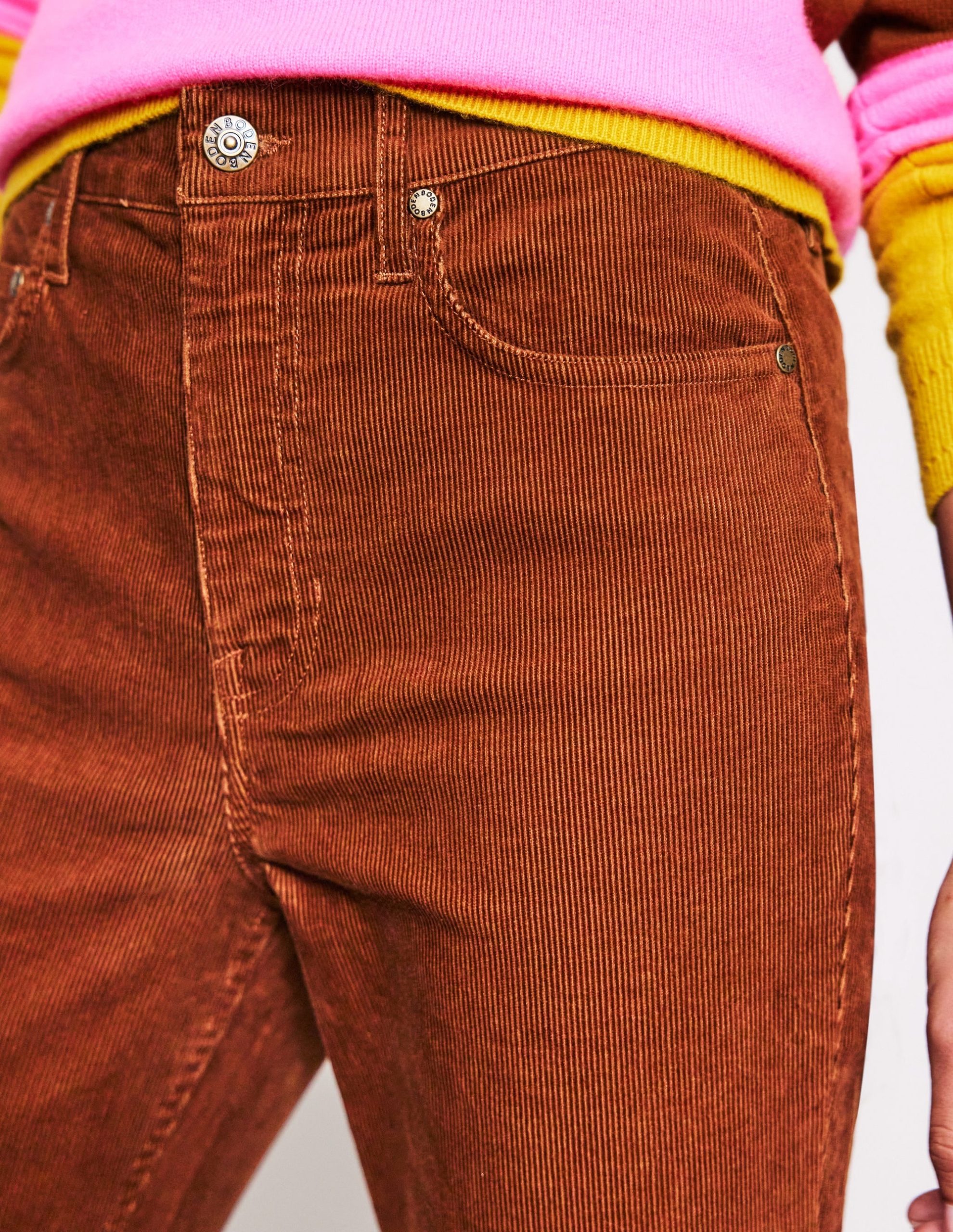 5 Pocket Cord Slim Jeans-Autumn Brown - Image 2