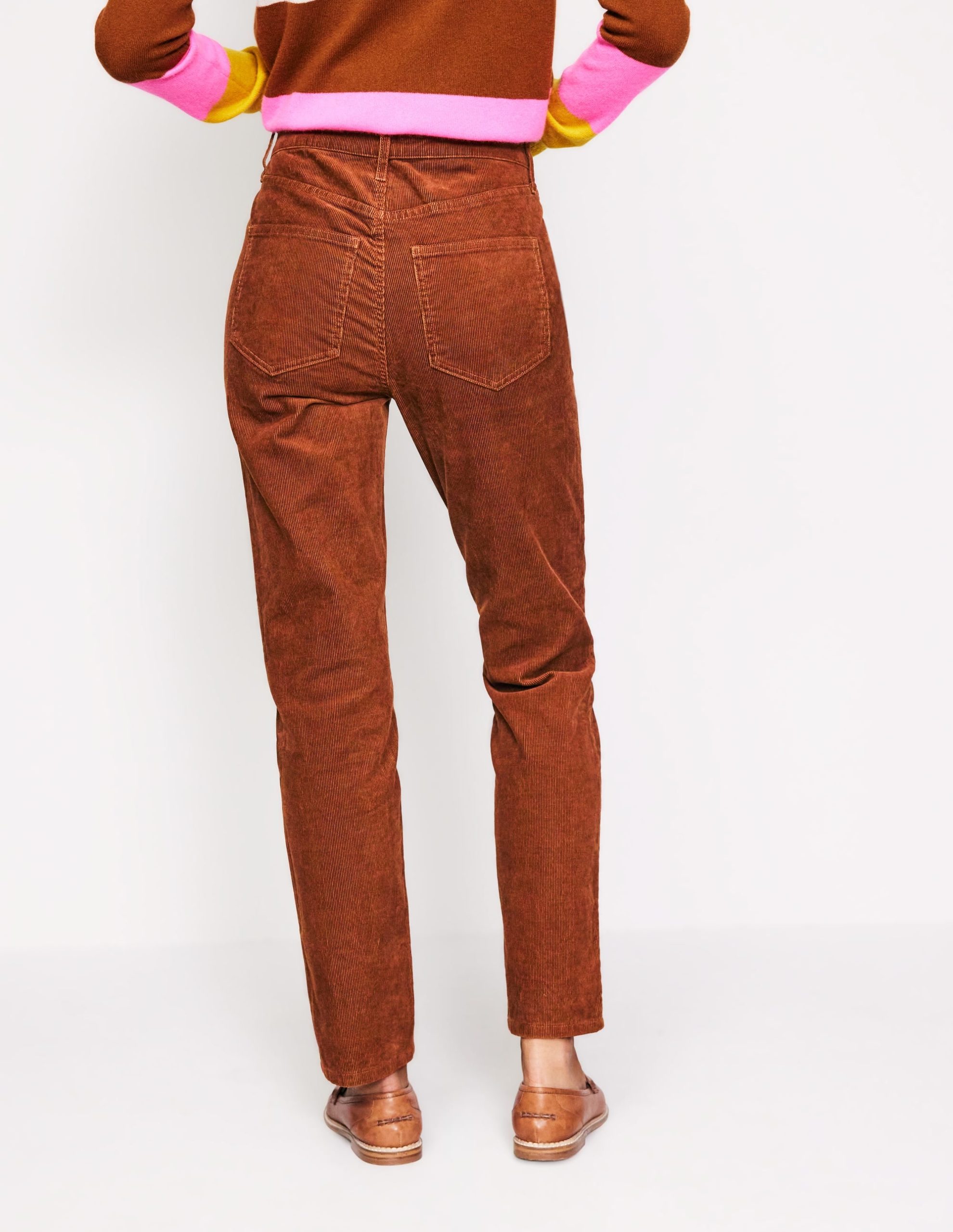 5 Pocket Cord Slim Jeans-Autumn Brown - Image 3