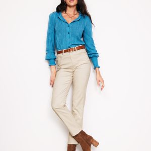 5 Pocket Cord Slim Jeans-Magnolia