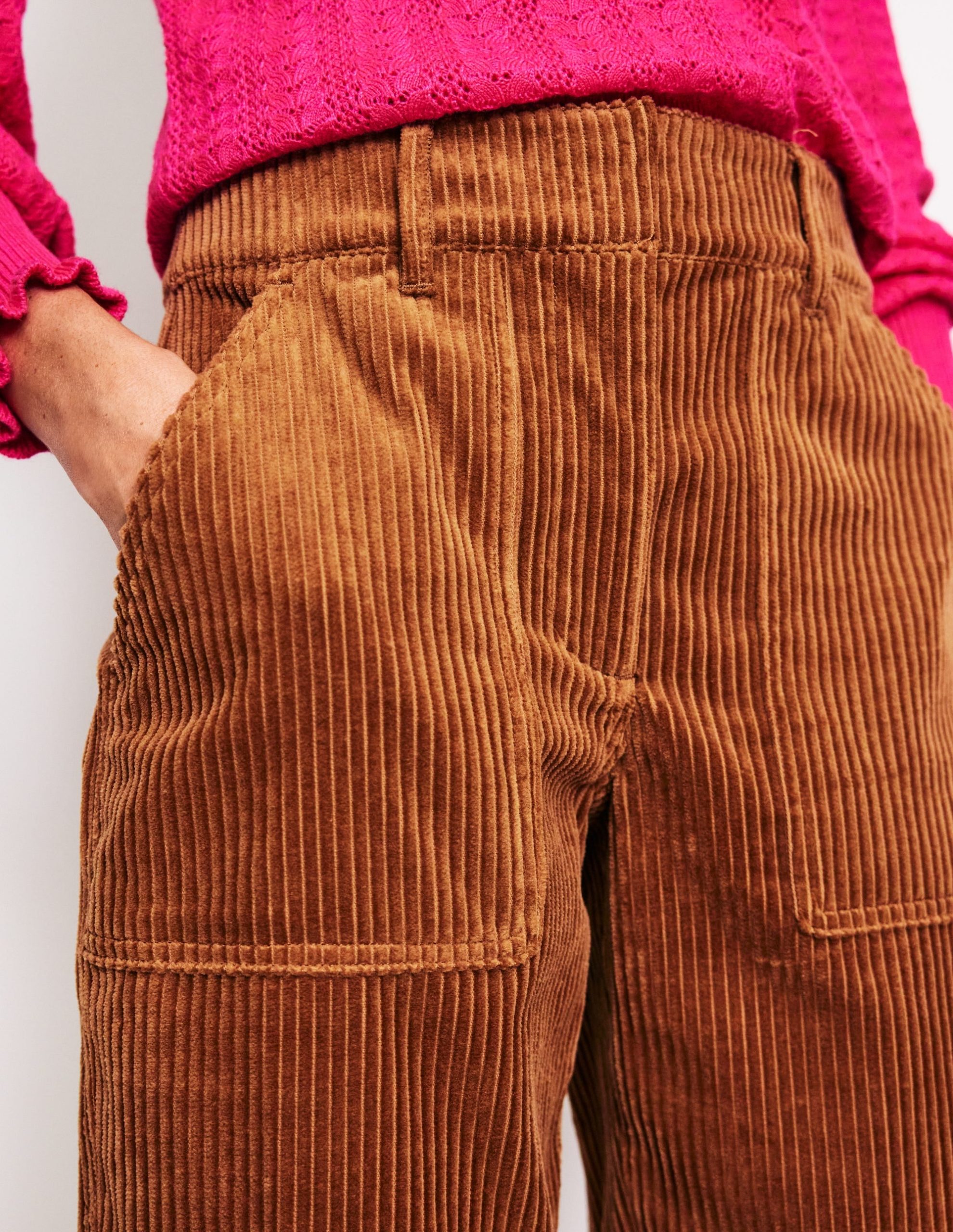 Tapered Cord Cargo Pants-Gingerbread - Image 2
