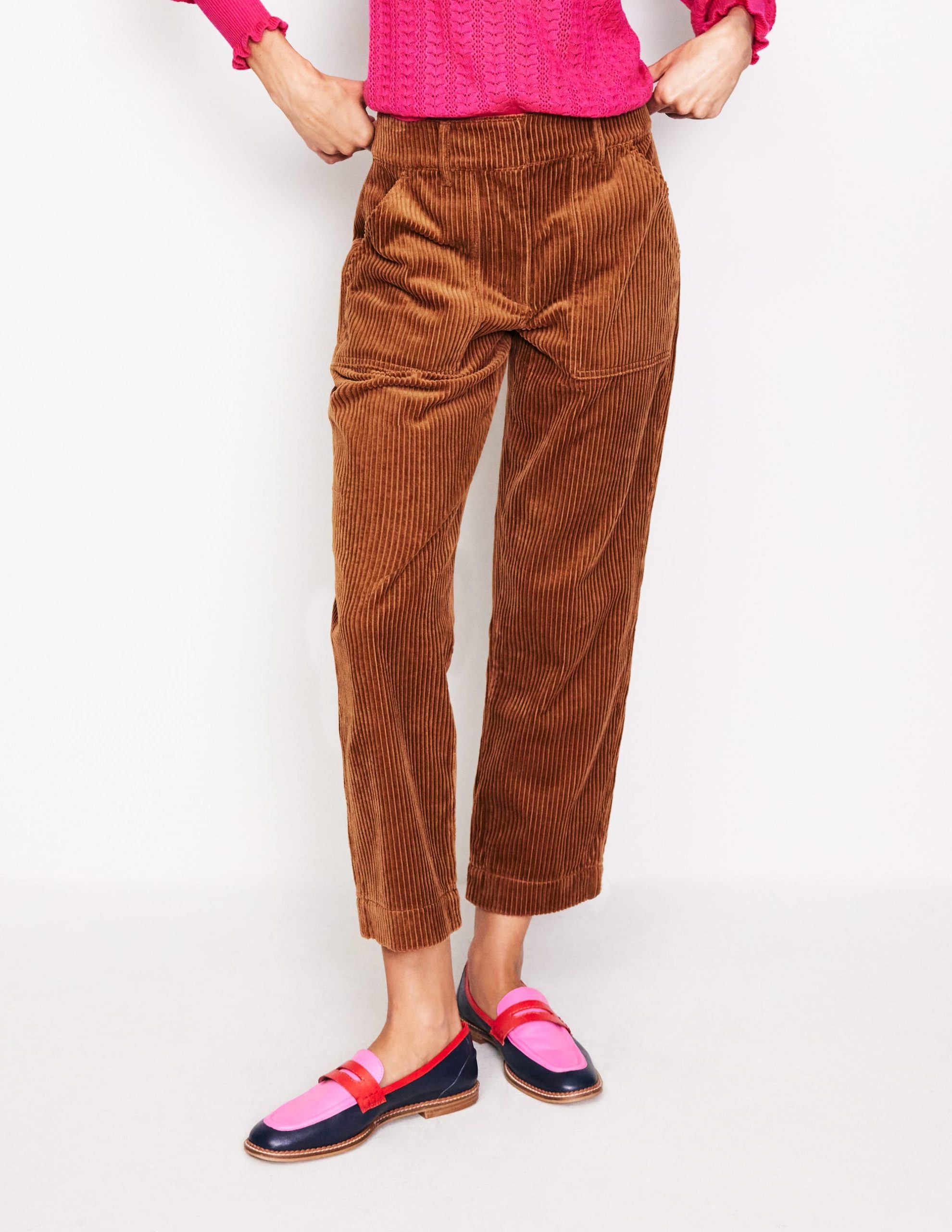 Tapered Cord Cargo Pants-Gingerbread - Image 4