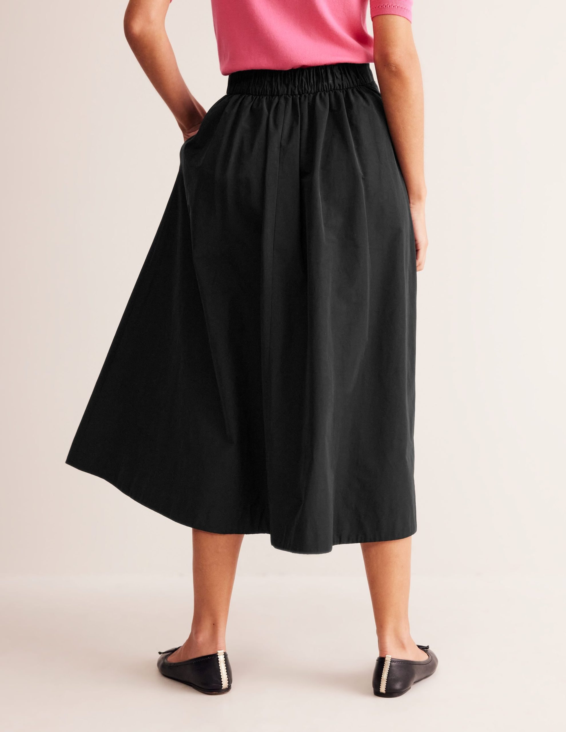 Isabella Taffeta Midi Skirt-Black - Image 3