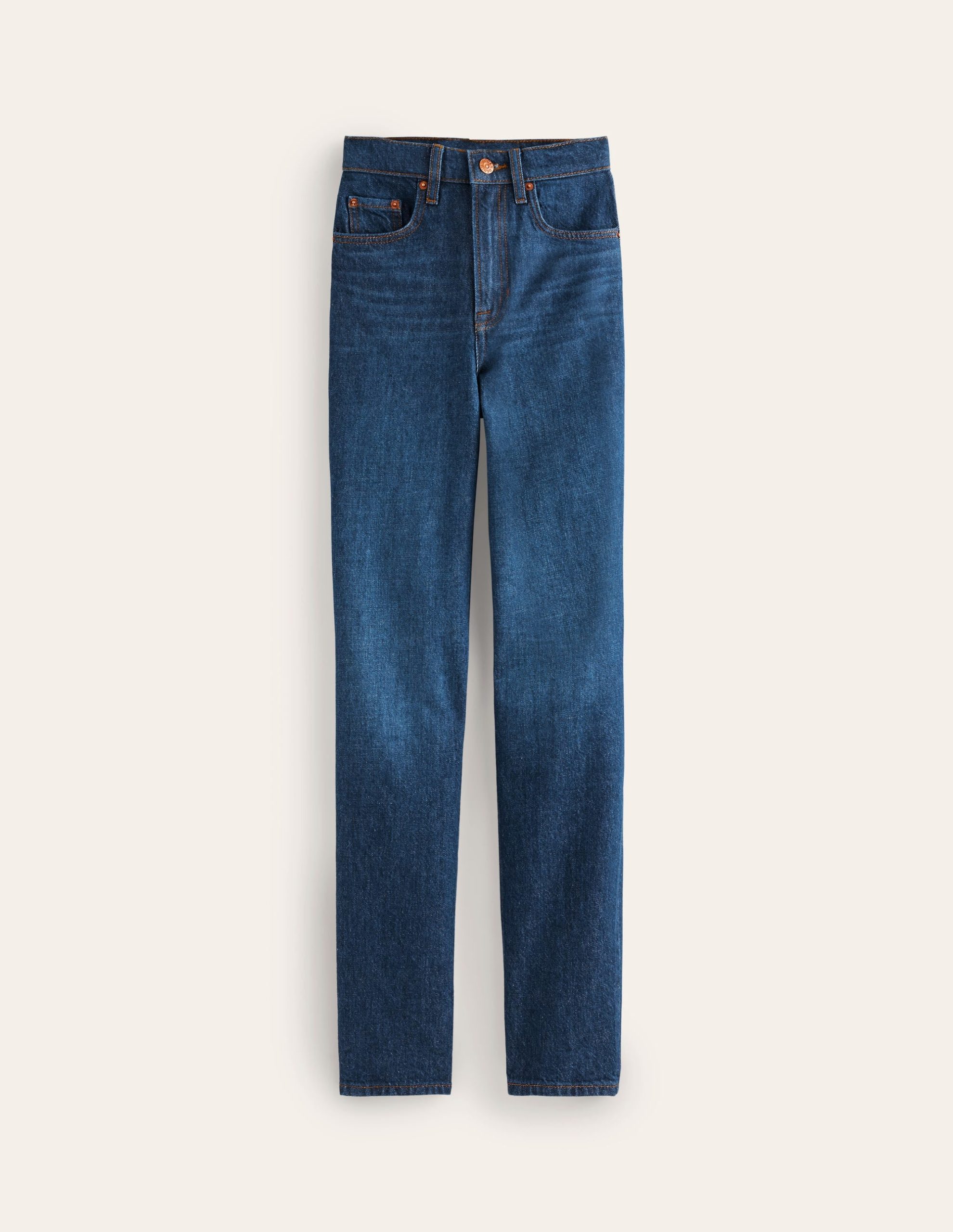 High Rise Straight Leg Jeans-Indigo - Image 2