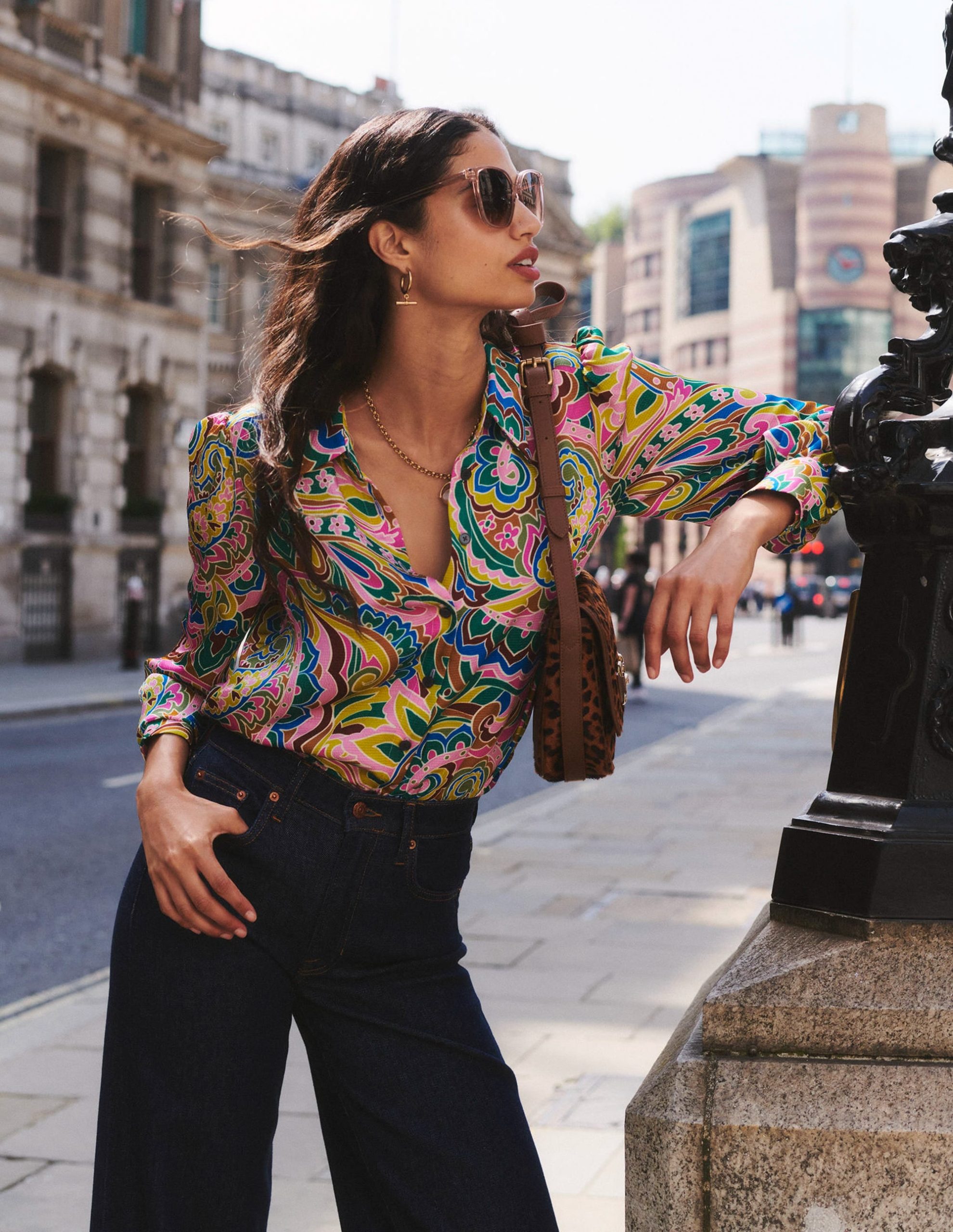 Hammered Satin Shirt-Multi. Paisley Pome - Image 5