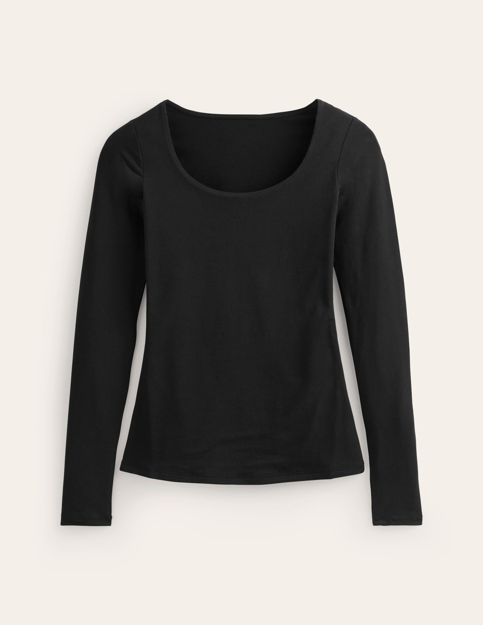Double Layer Scoop Long Sleeve-Black - Image 5