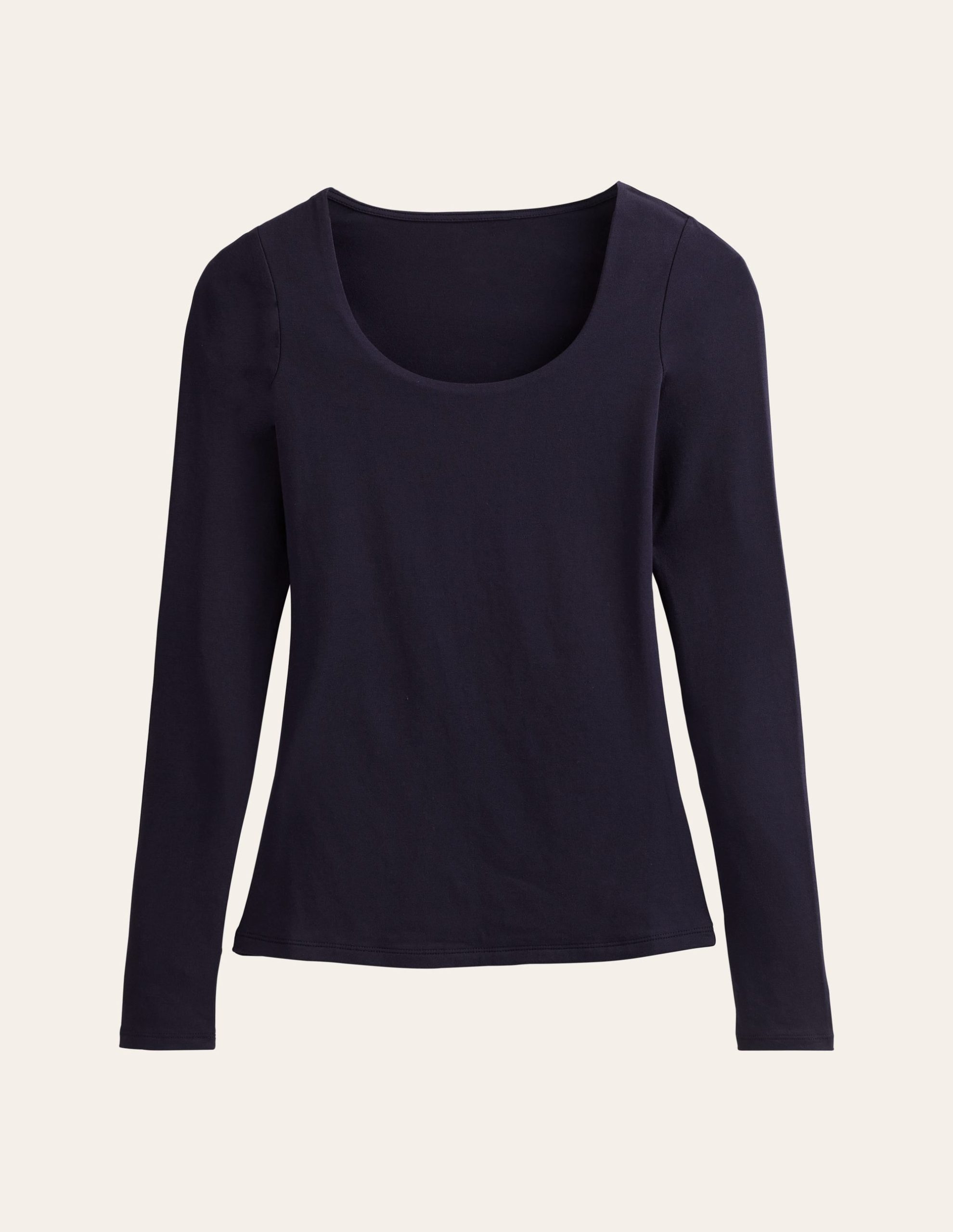 Double Layer Scoop Long Sleeve-Navy - Image 5