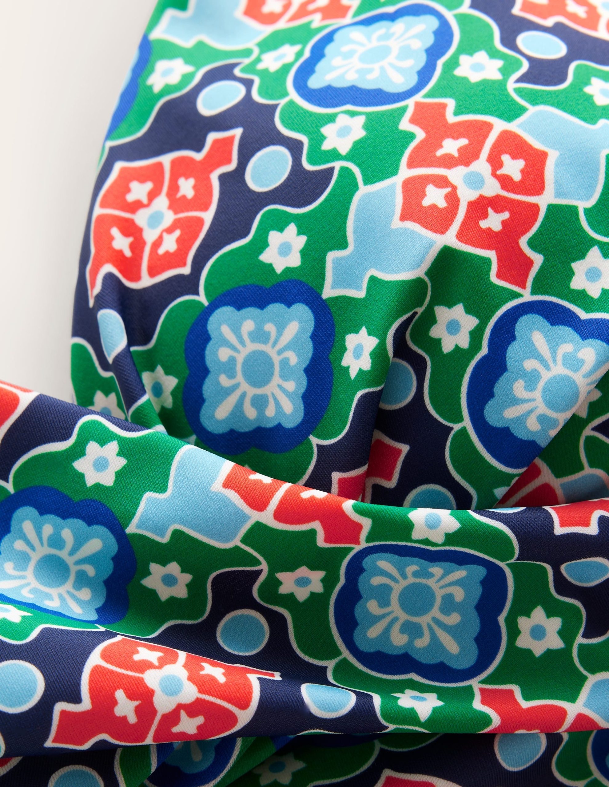 Levanzo Halter Bikini Top-Green Tambourine. Coastal Tile - Image 6