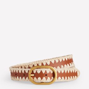 Whipstitch Classic Belt-Tan