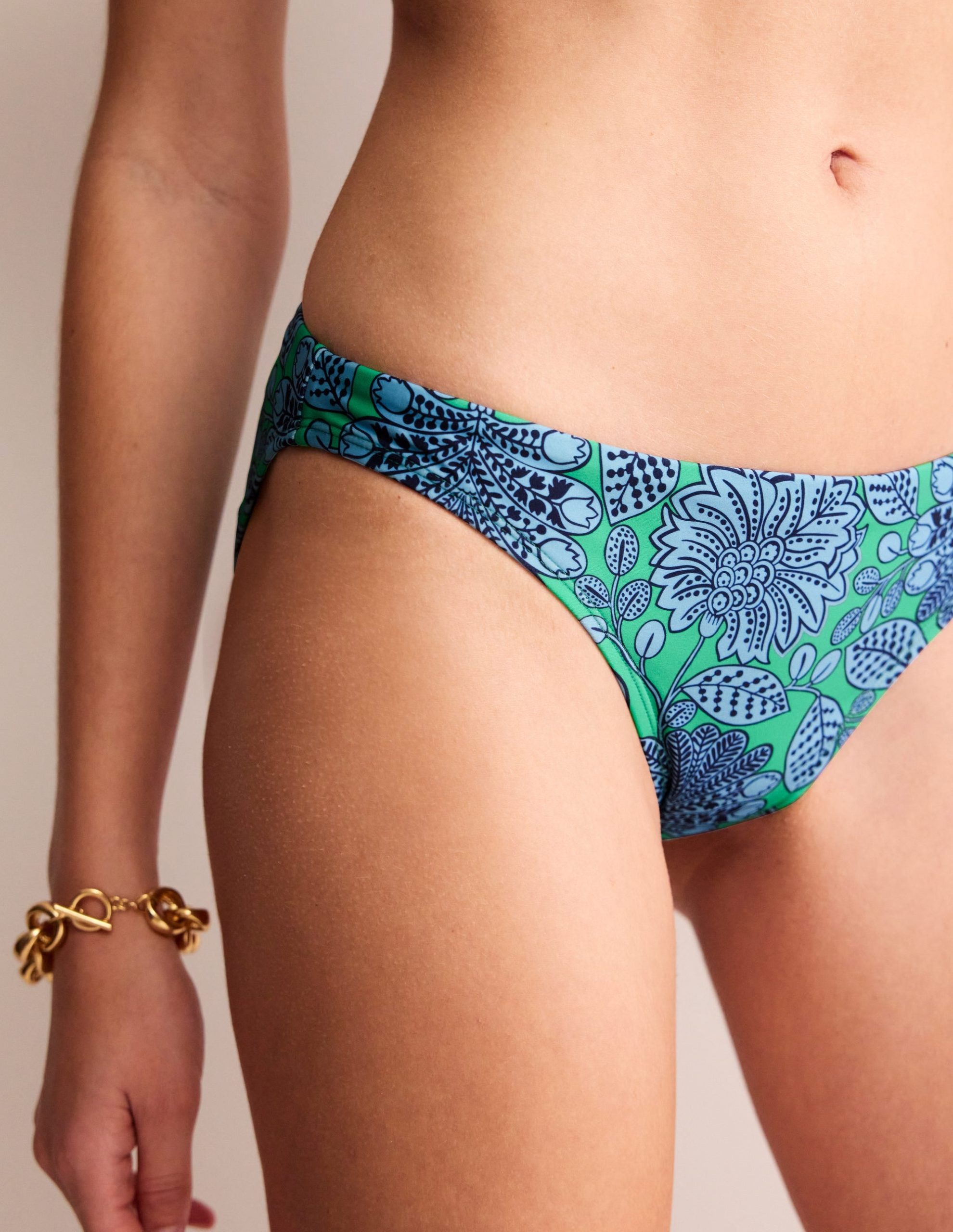 Classic Bikini Bottoms-Ming Green. Gardenia Swirl - Image 2