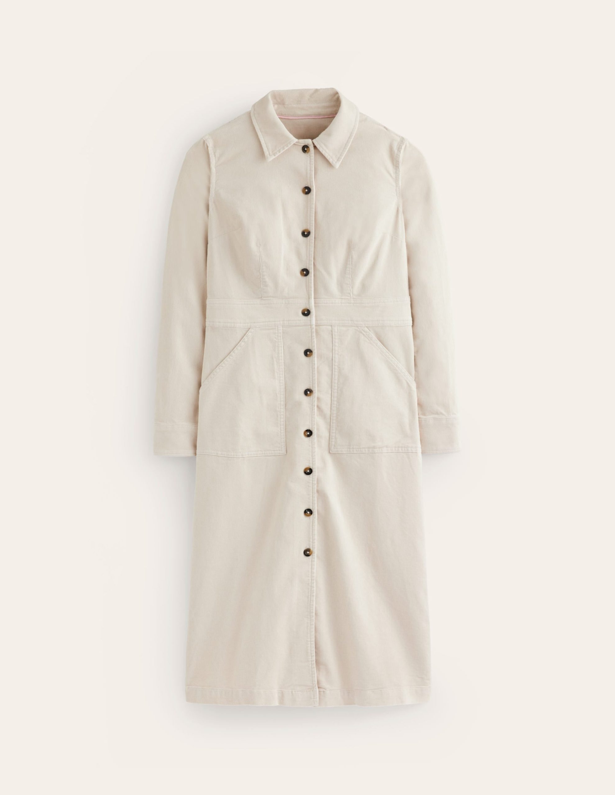 Flora Cord Midi Shirt Dress-Almond Peach - Image 6