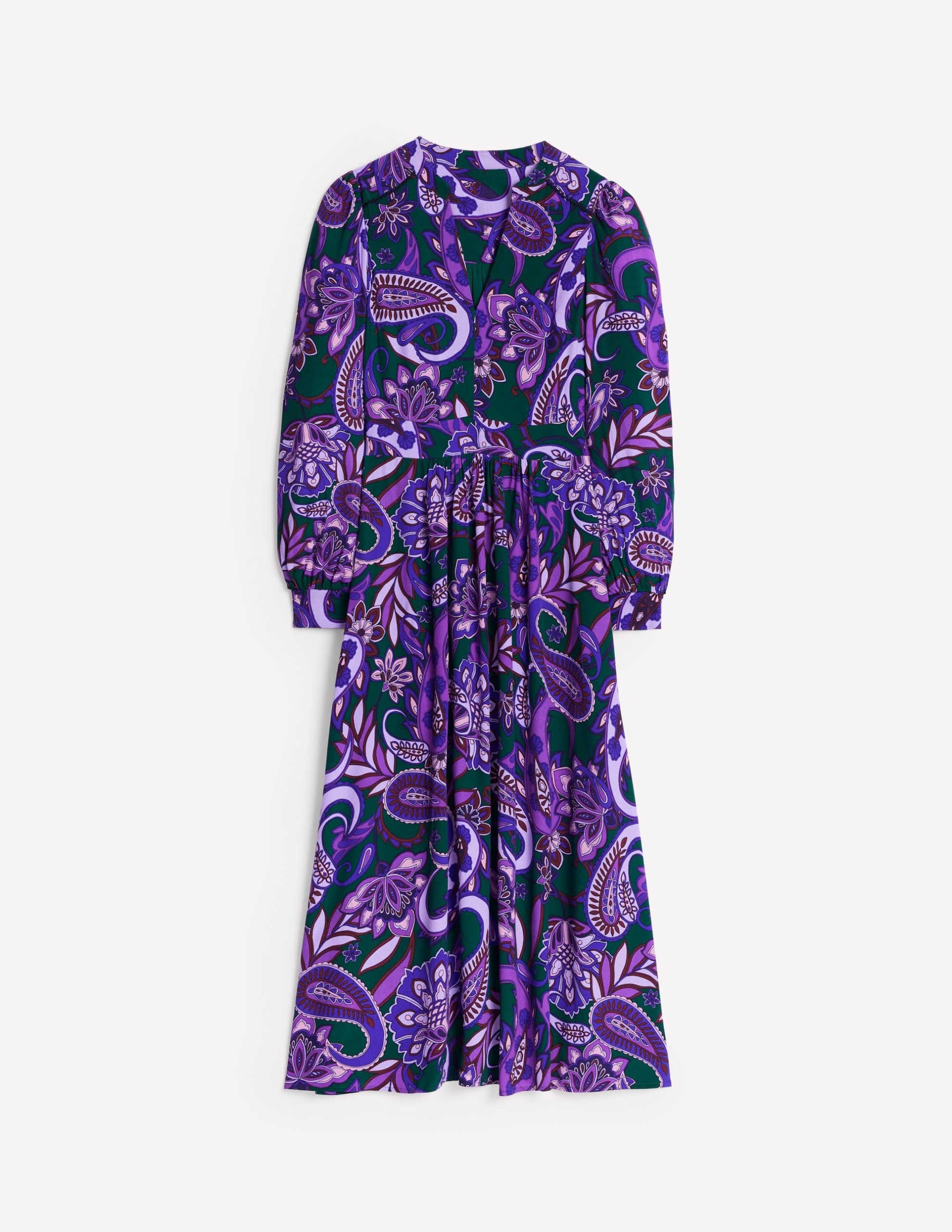 Zoe Trim Detail Midi Dress-Ameythyst. Paisley Fusion - Image 6