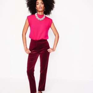 Kew Velvet Pants-Cabernet