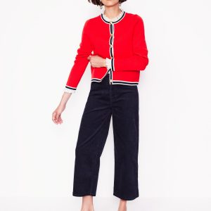 5 Pocket Cord Crop Jeans-Navy