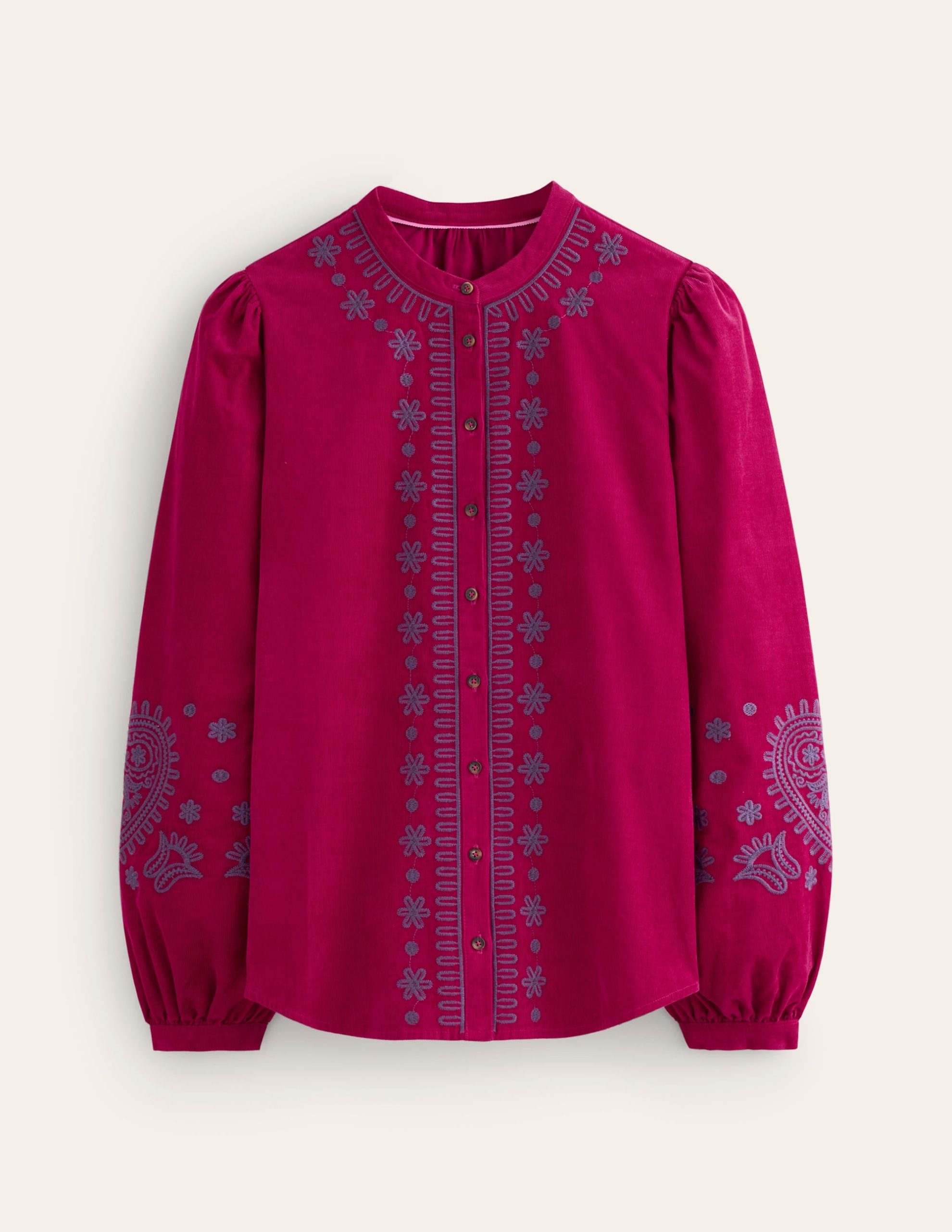 Theodora Cord Blouse-Cherry Jam - Image 5
