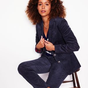 Marylebone Cord Blazer-Navy