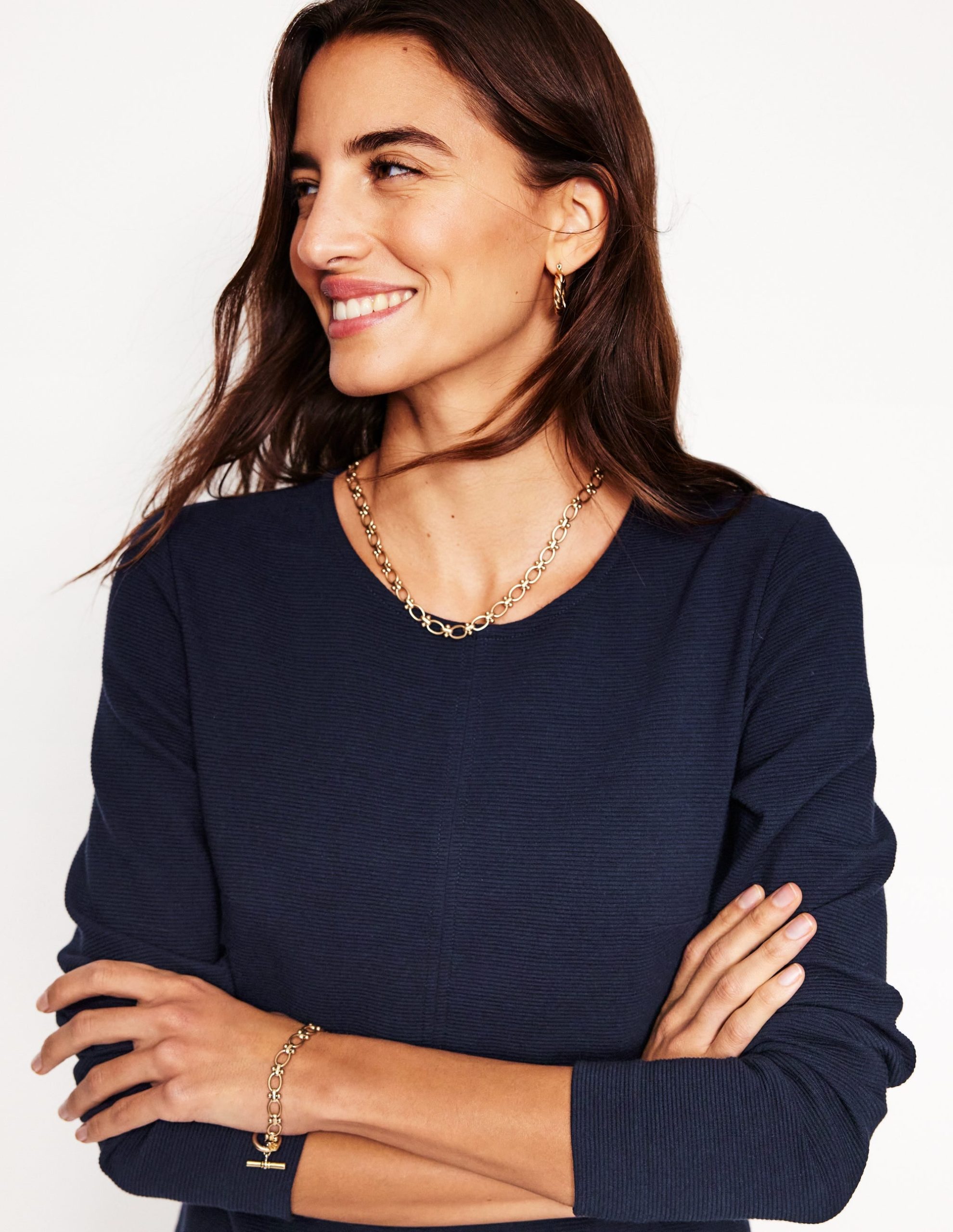 Cornelia Ottoman Dress-Navy - Image 2