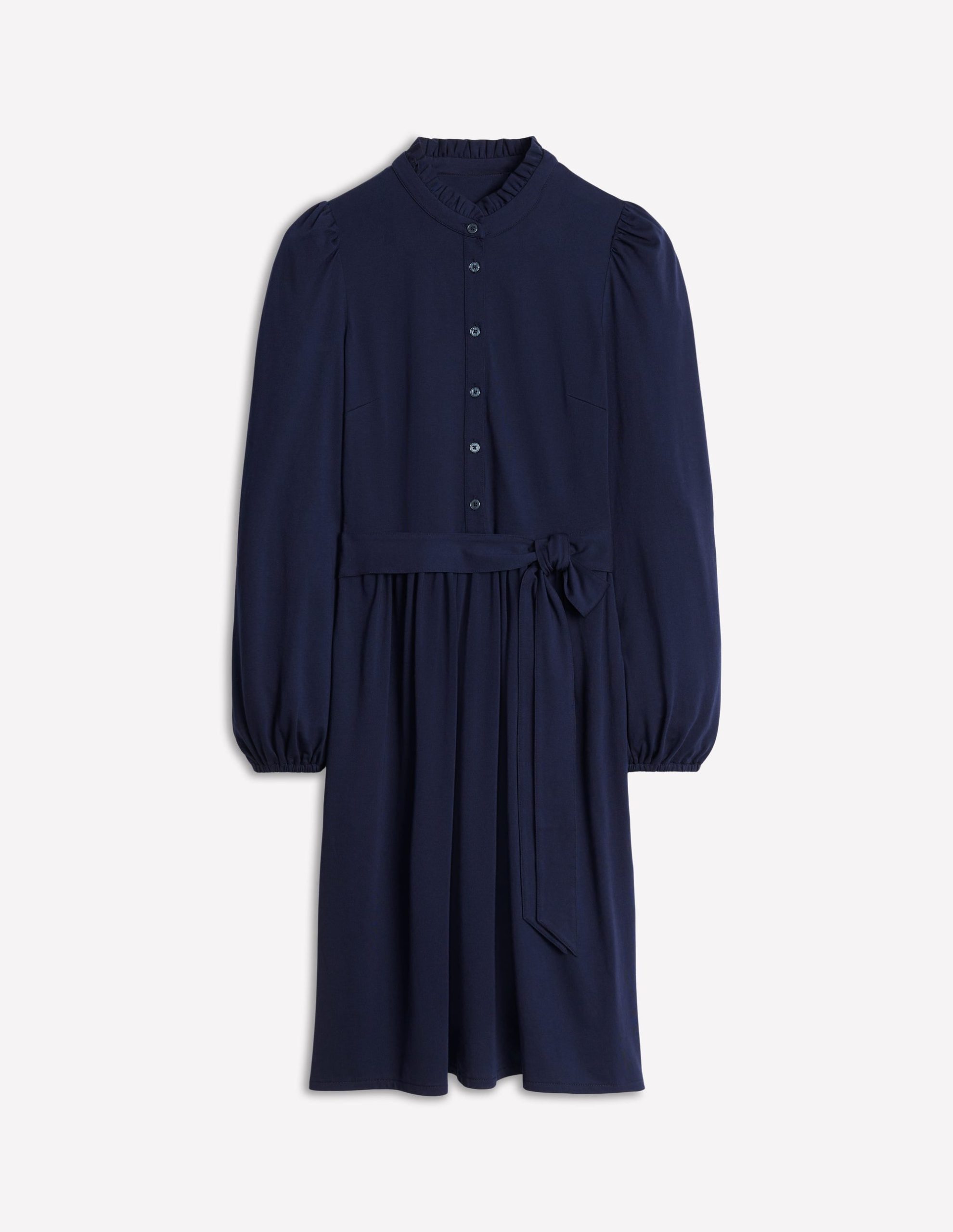 Willow Frill Short Shirt Dress-Navy - Image 5