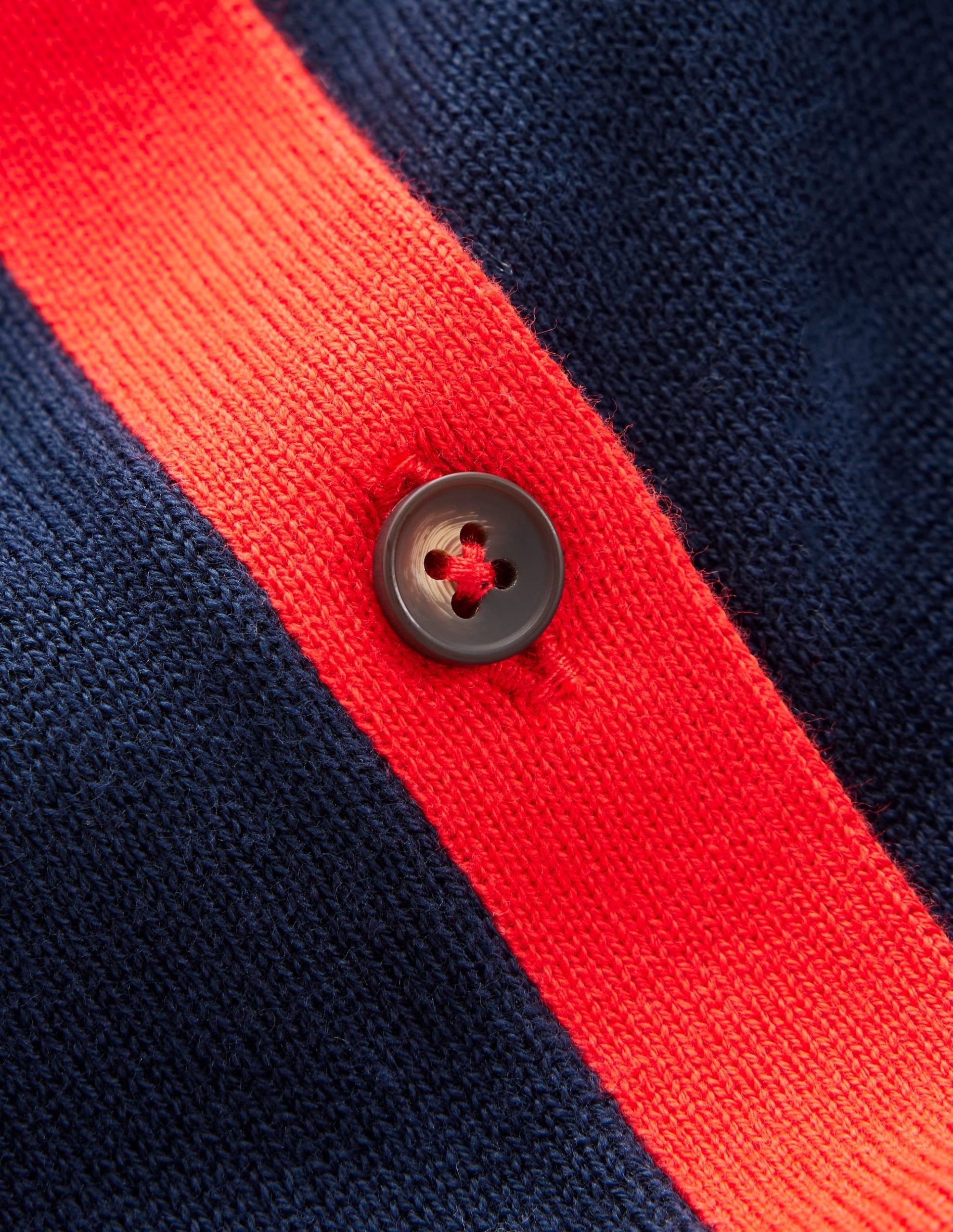 Lara Relaxed Cotton Cardigan-Navy. Poppy Red - Image 6