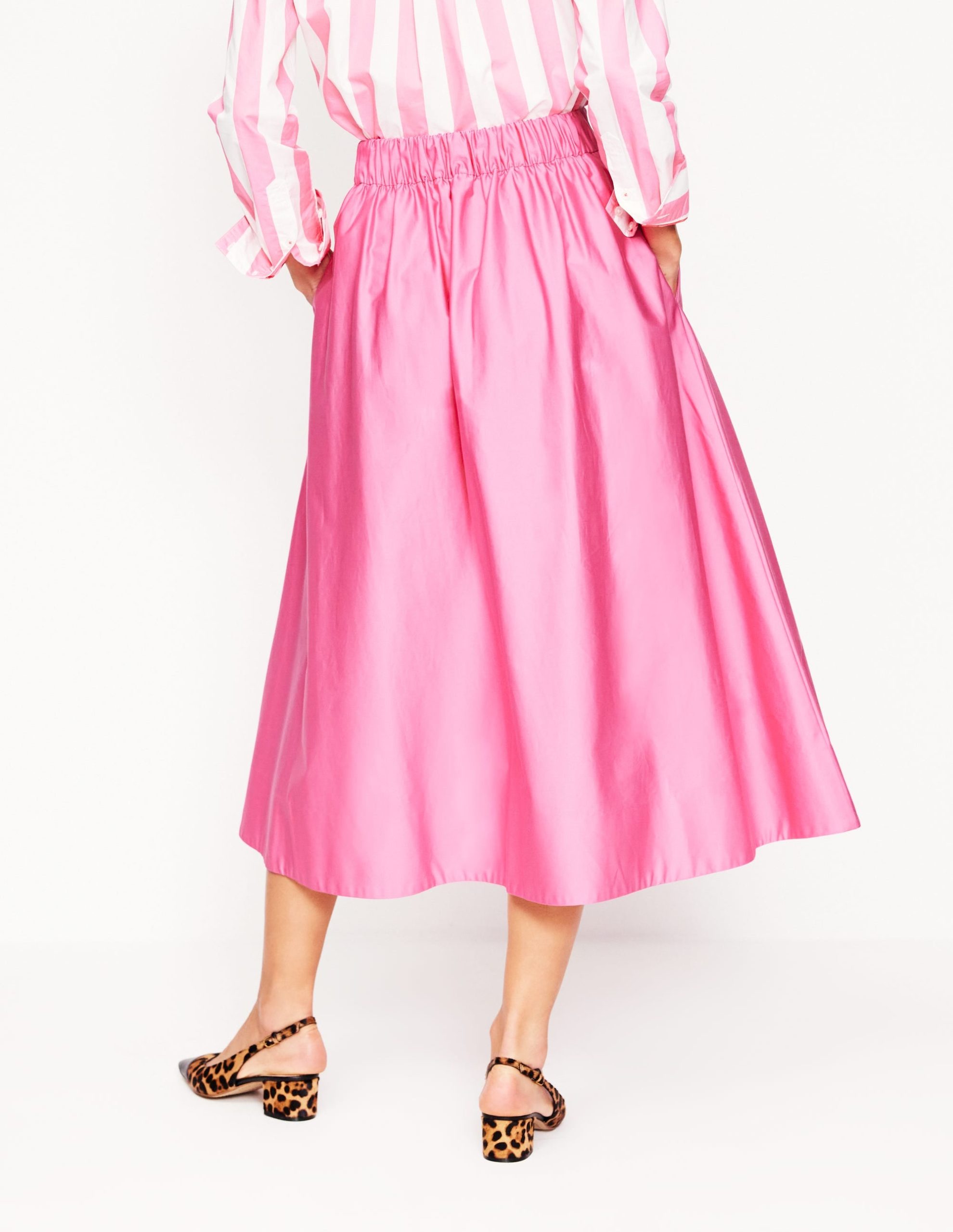 Isabella Cotton Sateen Skirt-Sorbet Pink - Image 4