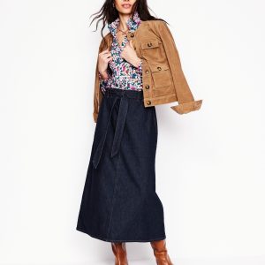 Denim Maxi Skirt-Indigo Rinse