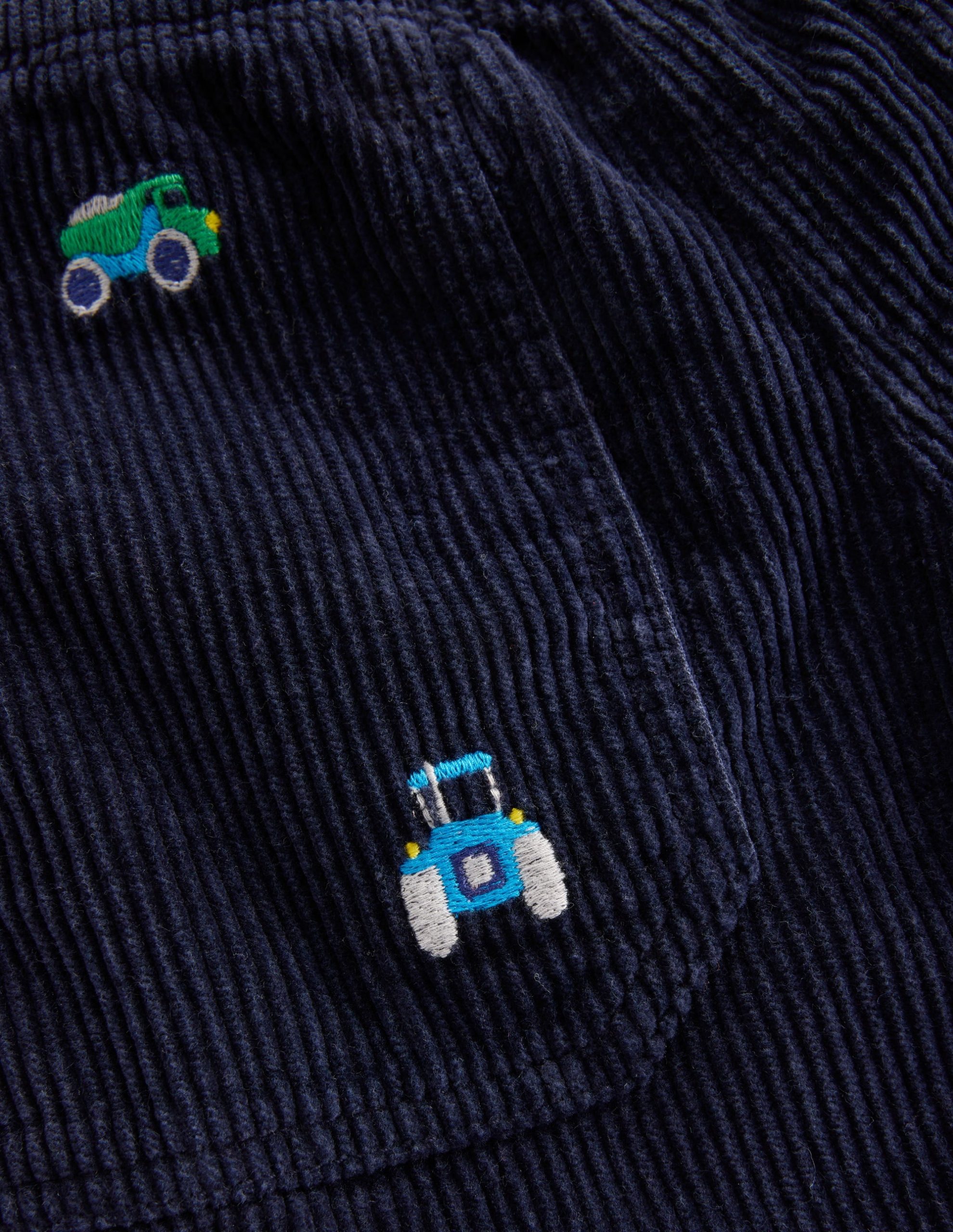 Pull-on Cord Pants-Construction Embroidery - Image 3