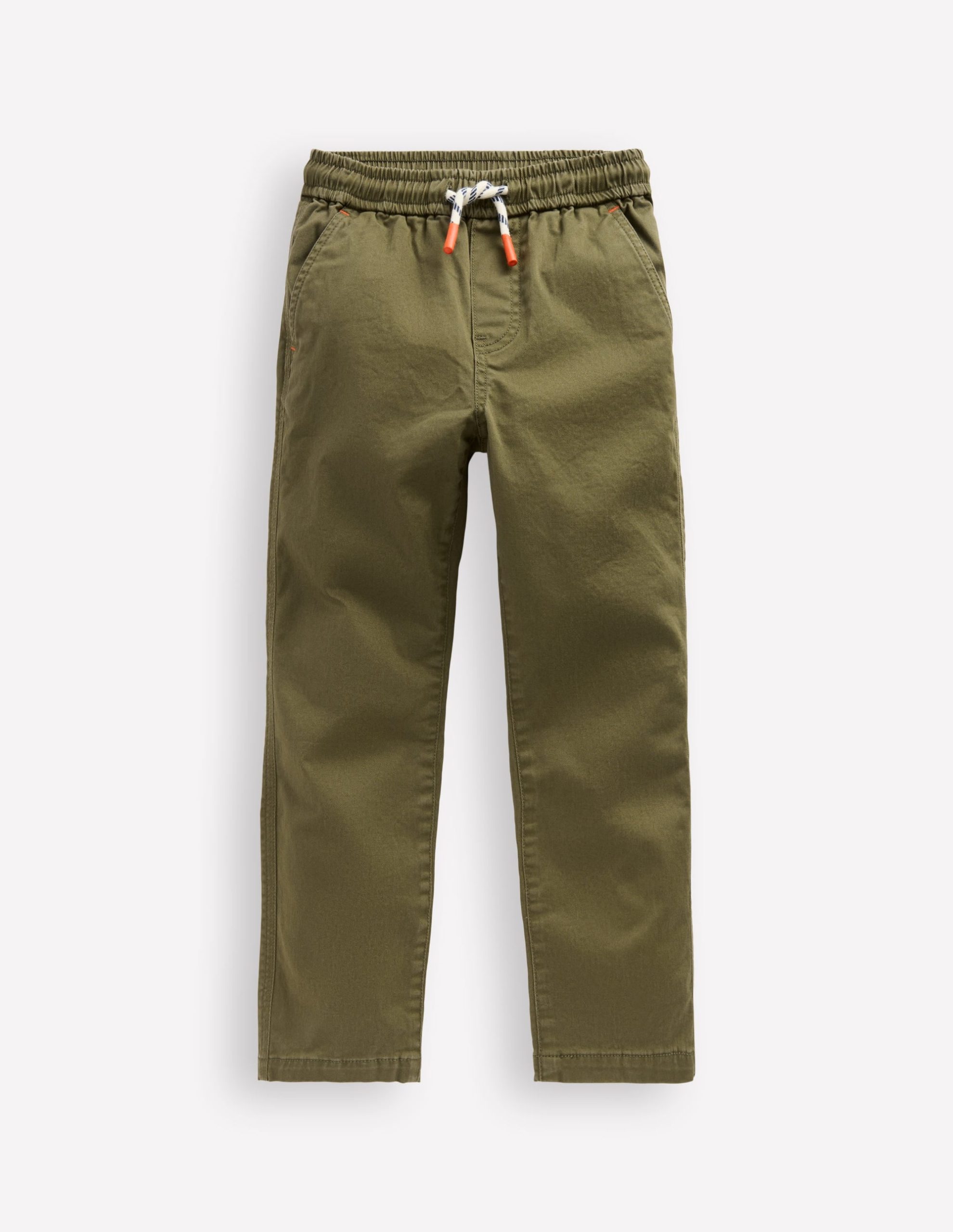 Slim Pull On Trousers-Woodland Green