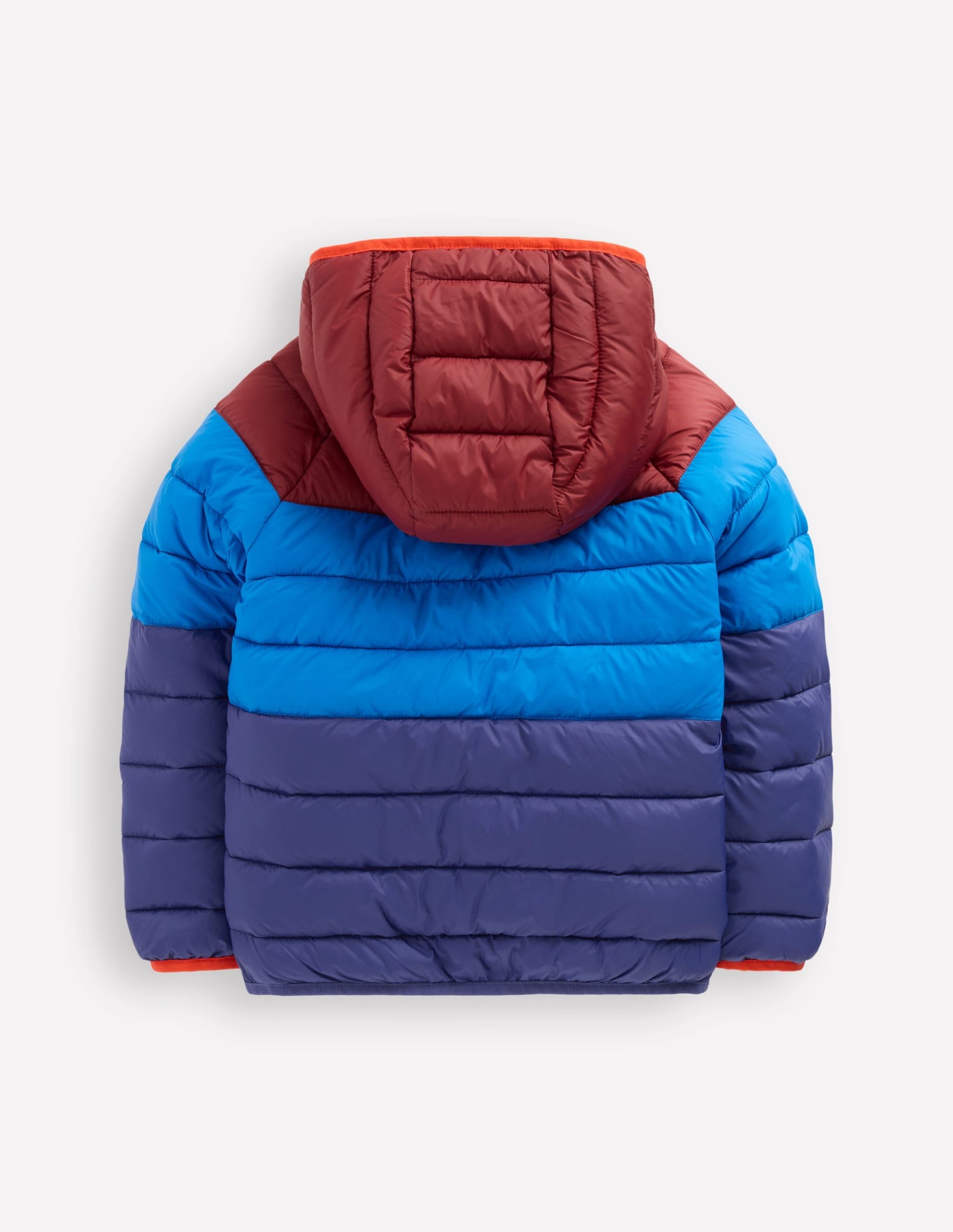 Pack-Away Padded Jacket-Blue Colour Block - Image 3