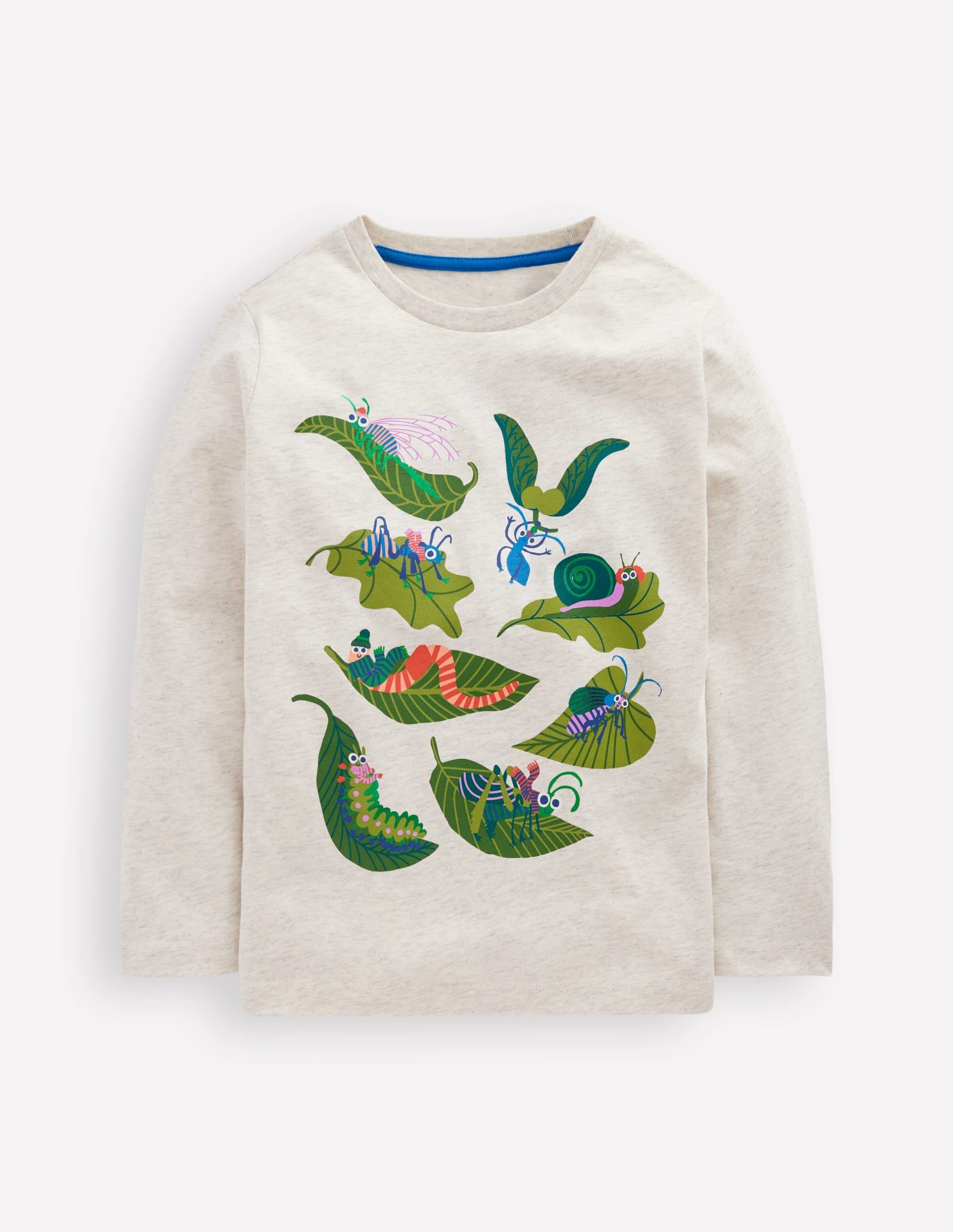 Long Sleeve Printed T-shirt-Oatmeal Bugs