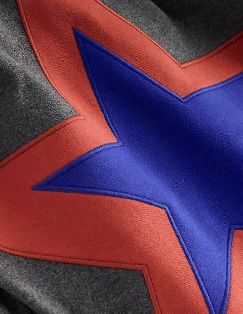 Star Appliqué T-shirt-GREY MARL STAR - Image 4