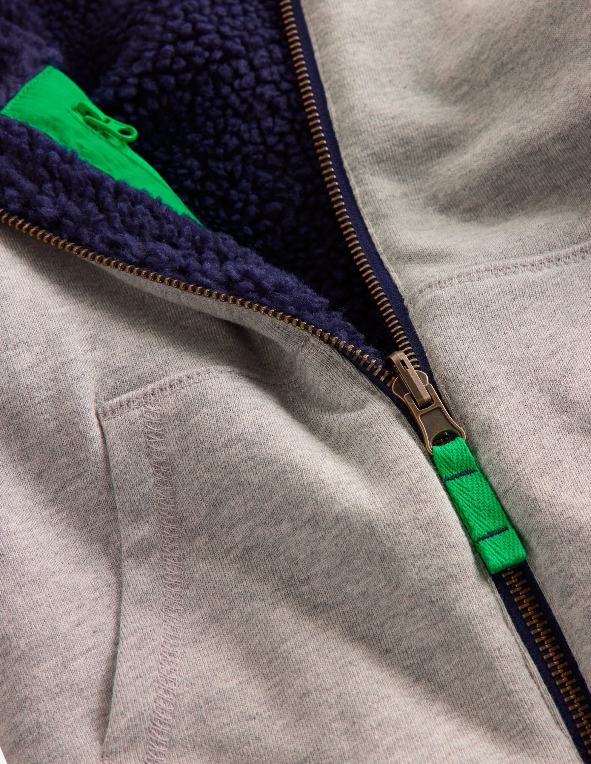 Reversible Borg Hoody-Grey Marl - Image 6