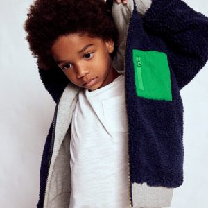 Reversible Borg Hoody-Grey Marl