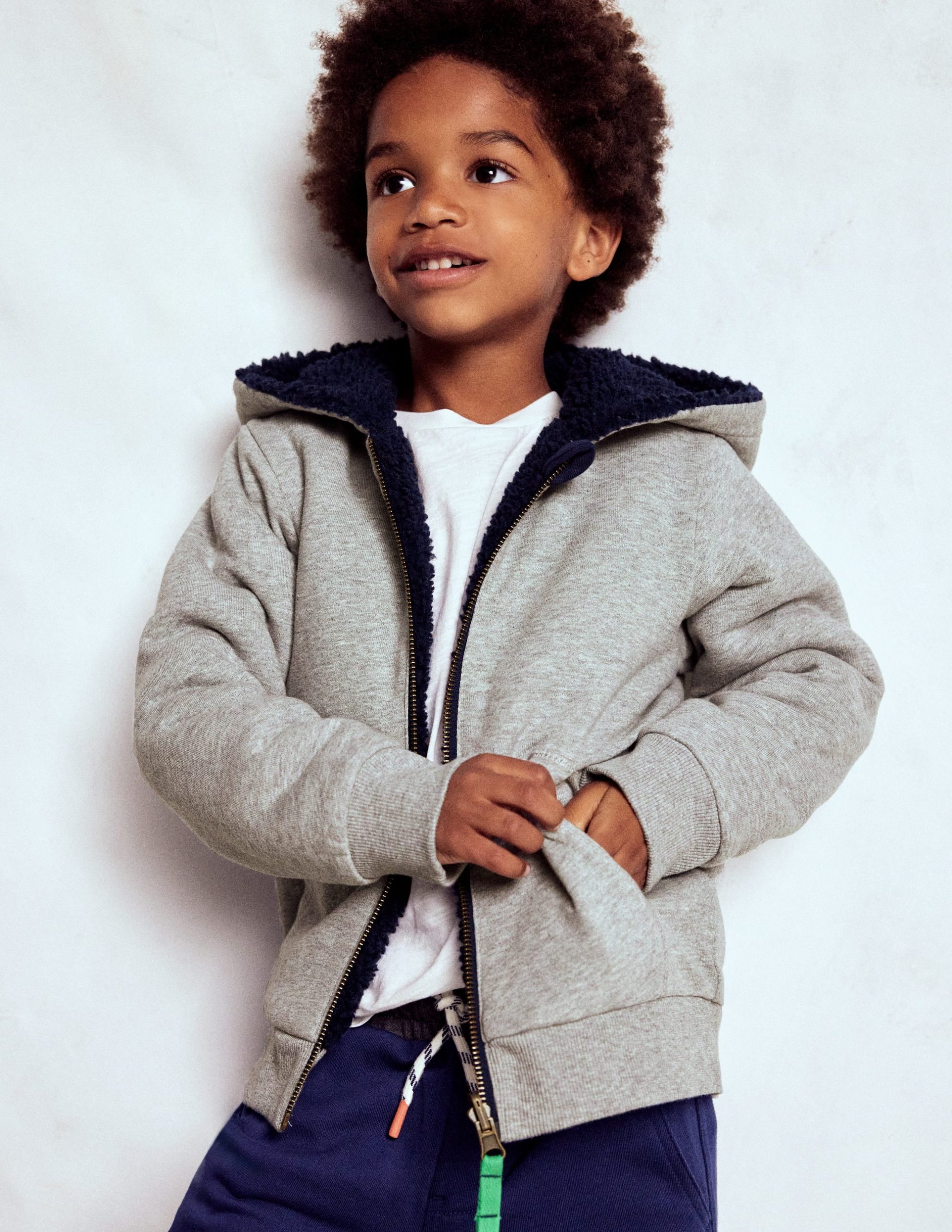 Reversible Borg Hoody-Grey Marl - Image 3