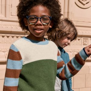 Everyday Cotton Sweater-Ecru Marl/Safari Green