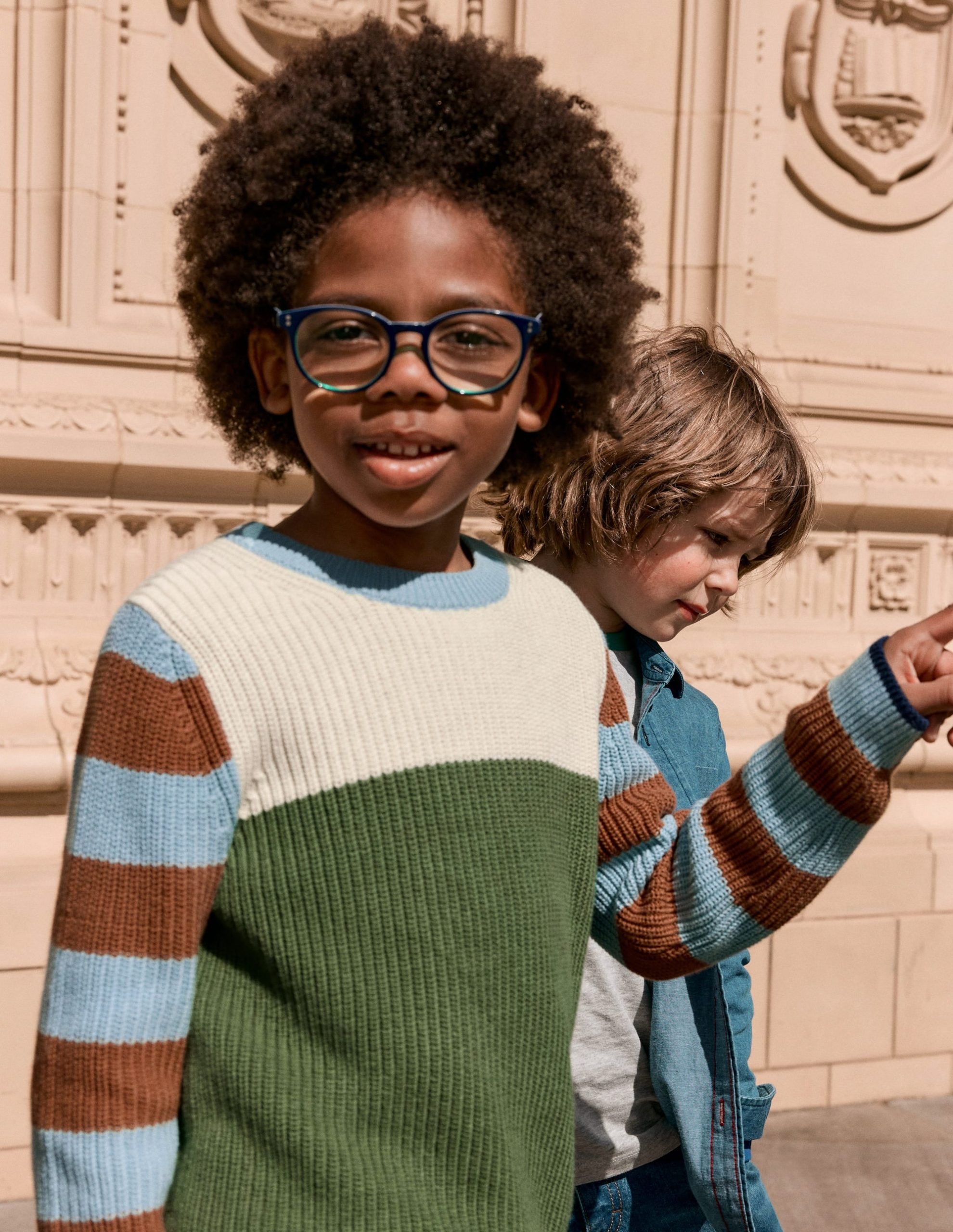 Everyday Cotton Sweater-Ecru Marl/Safari Green