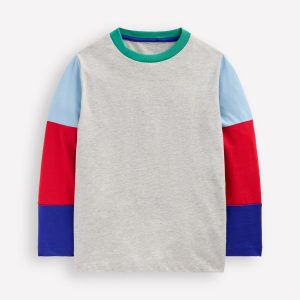 Long Sleeve Hotchpotch T-shirt-Grey