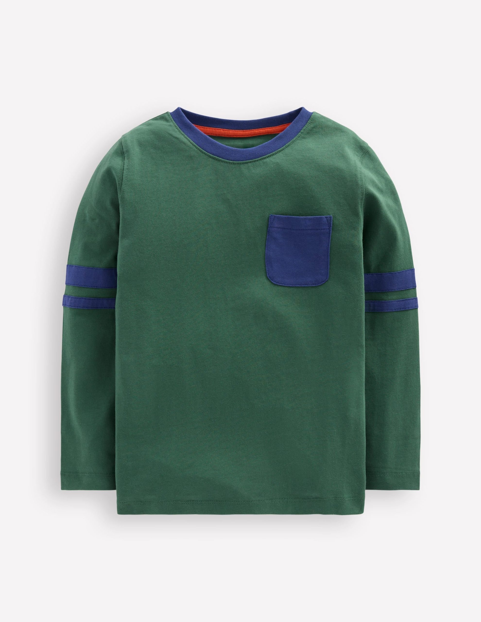 Colour Block T-shirt-Smoke Pine/ Starboard Blue - Image 4