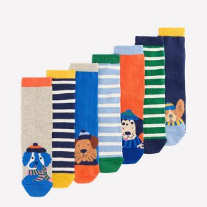 Socks 7 Pack-Dog Stripe