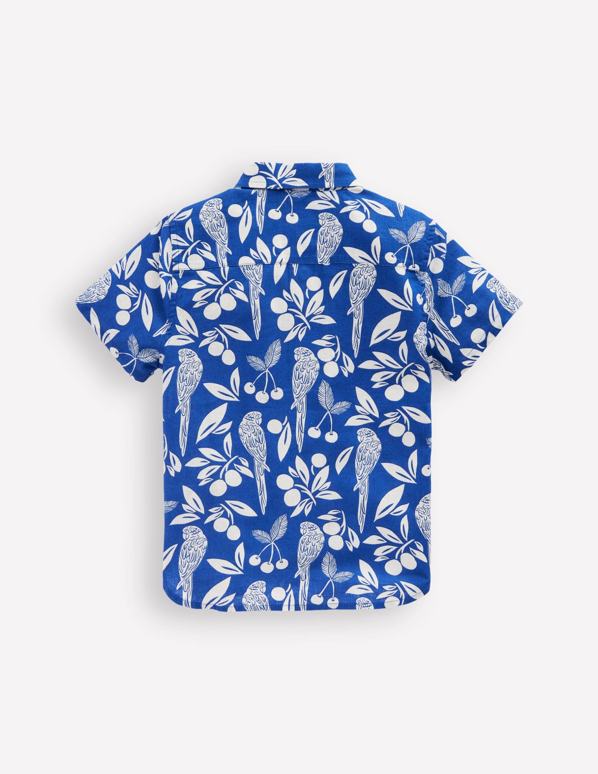 Cotton Linen Shirt-Blue Parrot Palm - Image 7