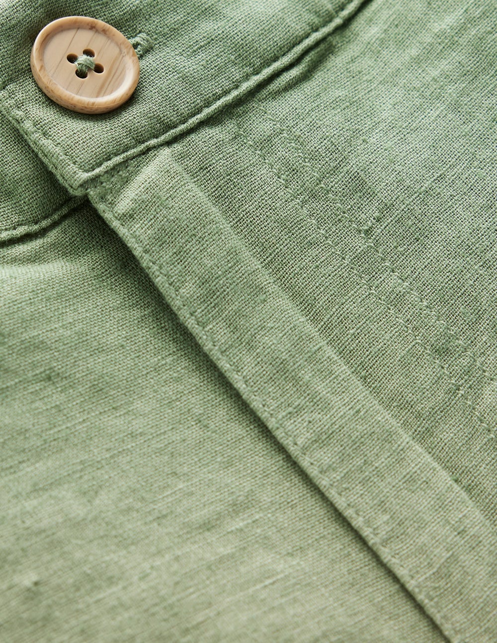 Cotton Linen Shorts-Newt Green - Image 3