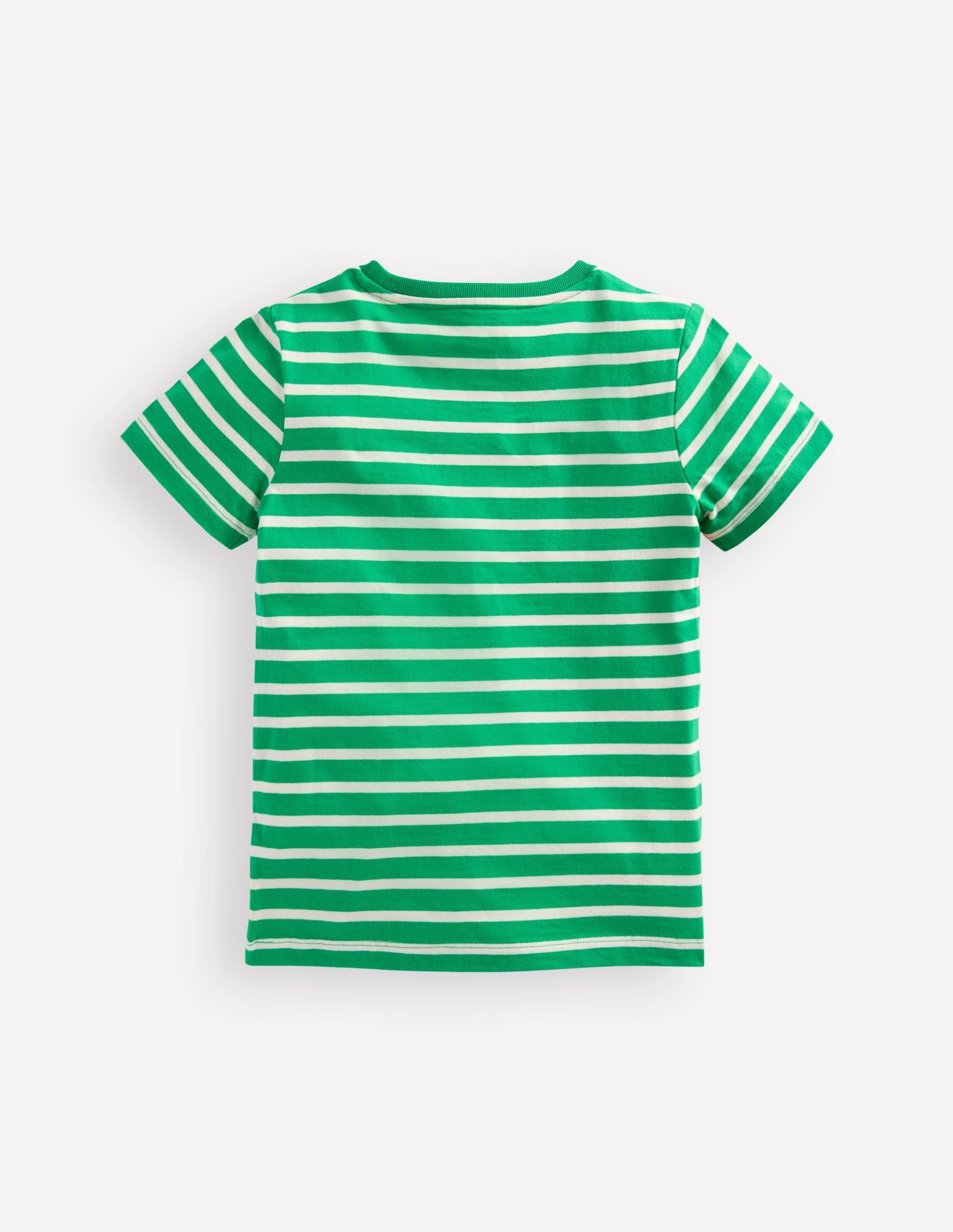 Short Sleeve Appliqu?? T-shirt-Bright Green Striped Monkeys - Image 2