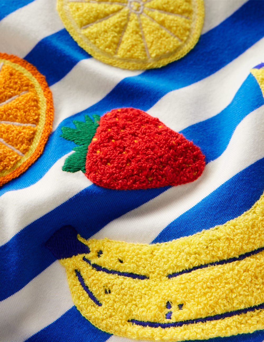 Short Sleeve Boucl?? T-shirt-Gallery Blue/ Ivory Fruit Face - Image 6