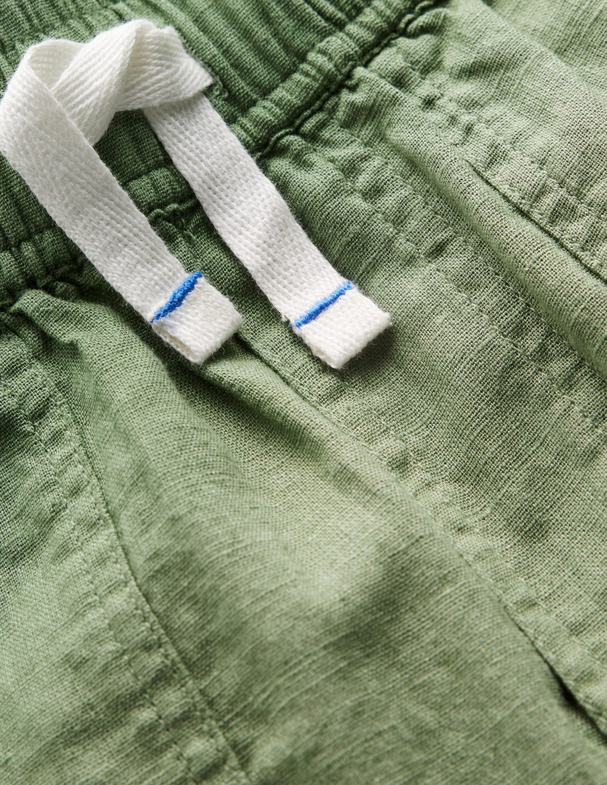 Cotton Linen Pull-On Pants-Newt Green - Image 4