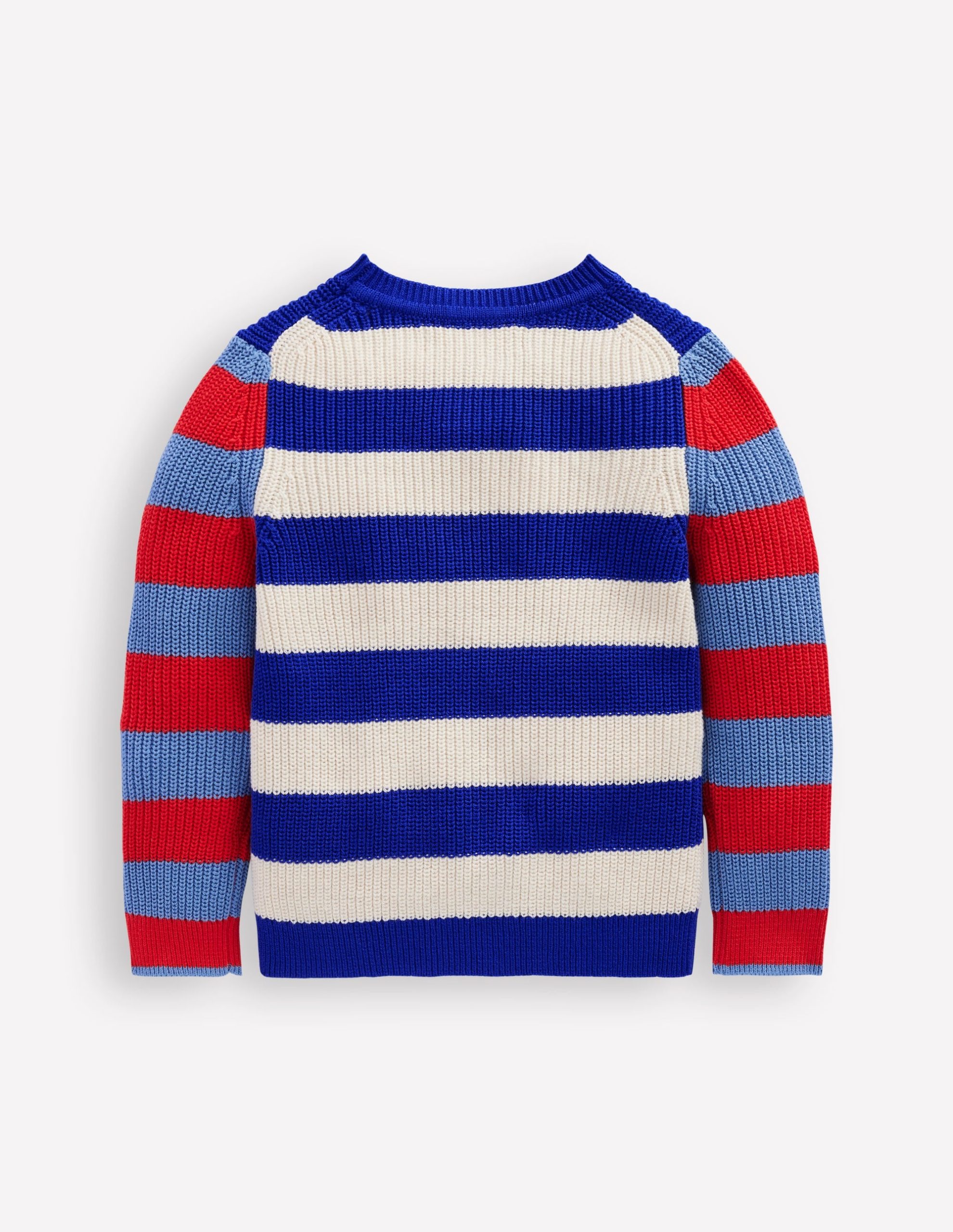 Everyday Cotton Sweater-Bright Blue/Ecru Marl Stripe - Image 2