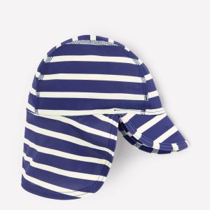 Fun Sun Safe Hat-Navy and Ivory Stripe