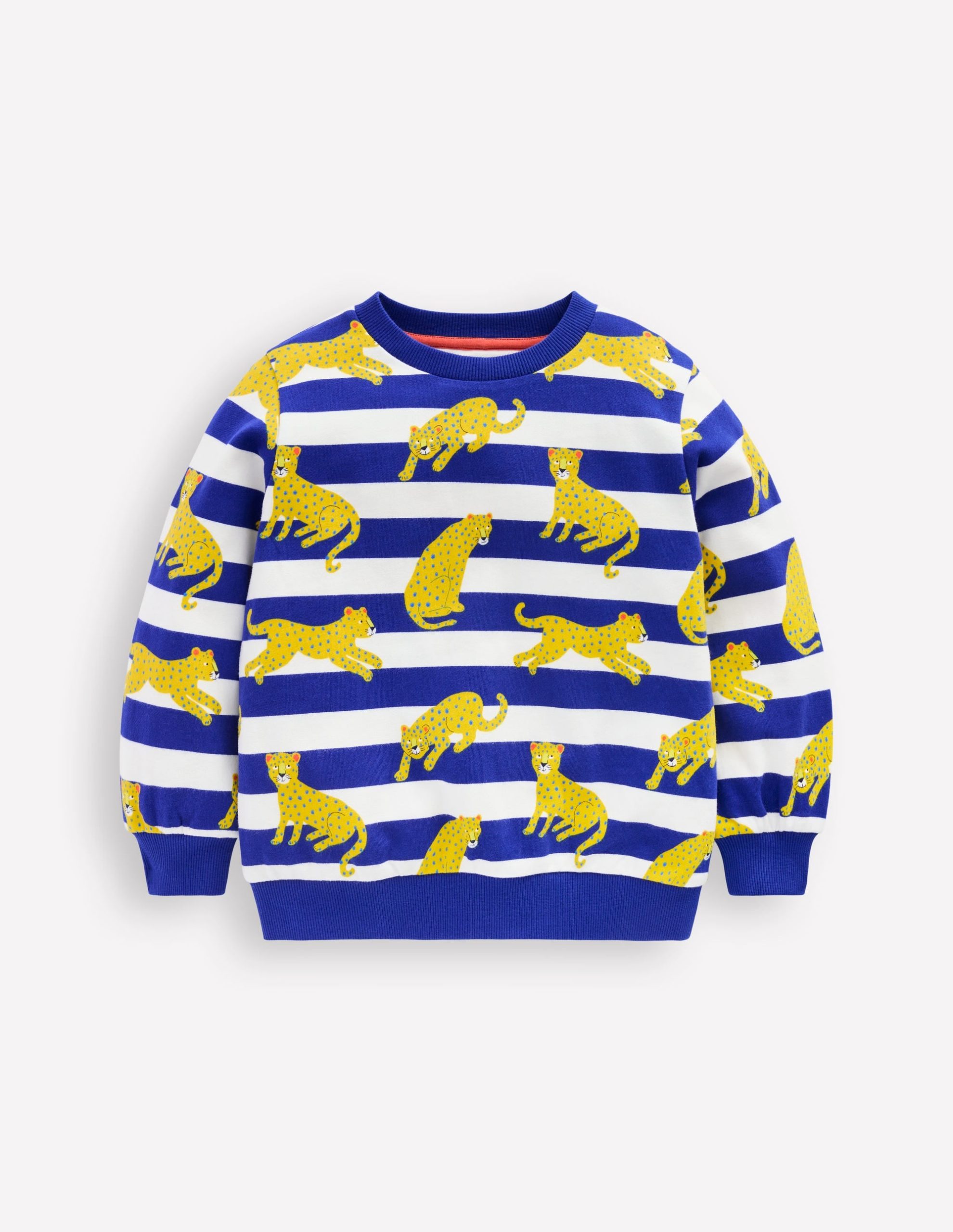 Printed Sweatshirt-Bright Blue Leopard Stripe - Image 3