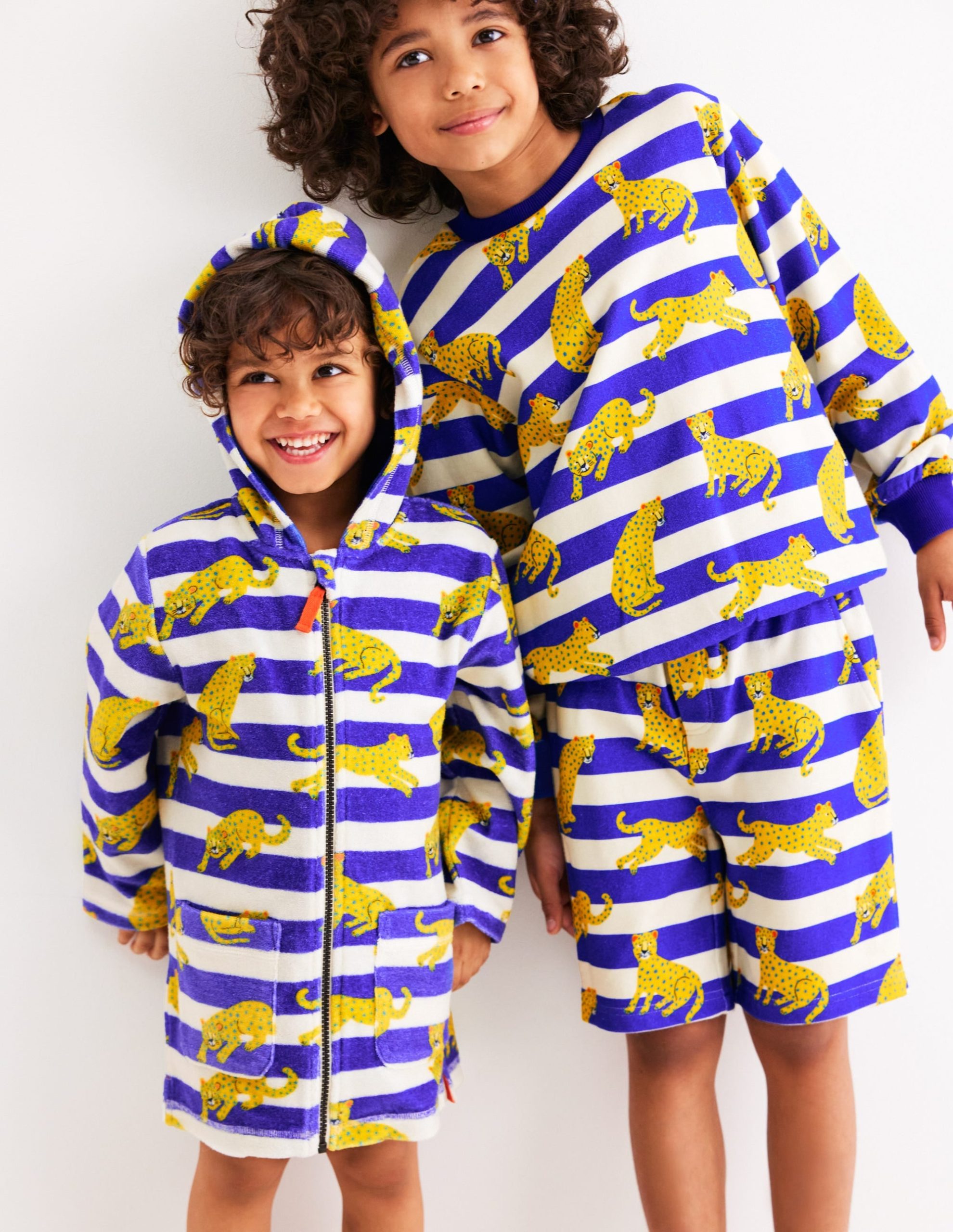 Printed Sweatshirt-Bright Blue Leopard Stripe - Image 2